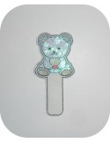 Instant dowload Embroidery design ITH bookmark bear cub