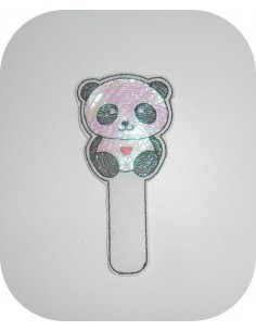 Motif de broderie machine ITH marque pages panda