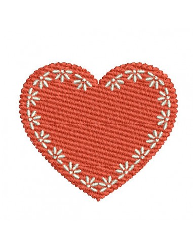 Embroidery design heart frame