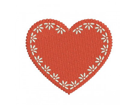 Embroidery design heart frame