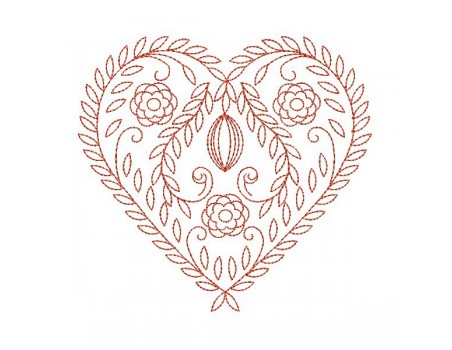 Instand dowload Embroidery design Decorative alsatian heart