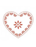 Motif de broderie machine coeur bordure alsacien
