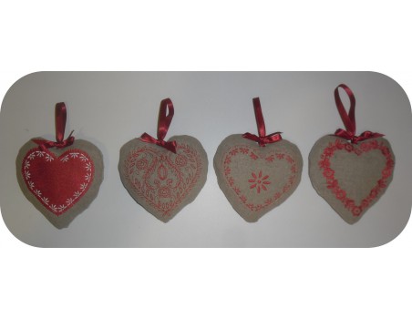 Motif de broderie machine coeur romance