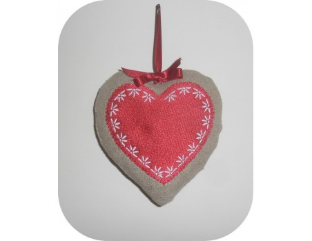 Embroidery design heart frame