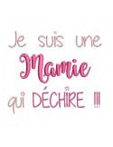 Motif de broderie machine  mamie qui déchire