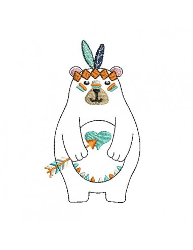 Instant download machine embroidery  indian koala