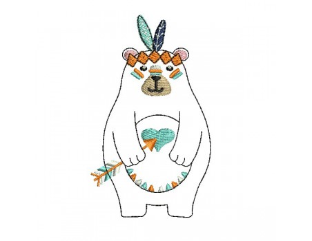 Instant download machine embroidery  indian koala