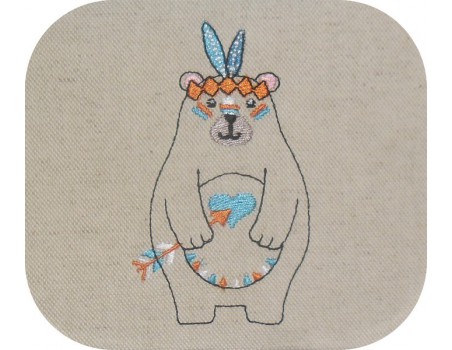 Instant download machine embroidery  indian koala