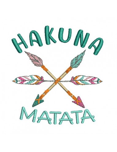 Motif de broderie machine  flèches Hakuna matata