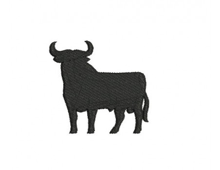 Motif de broderie taureau camarguais