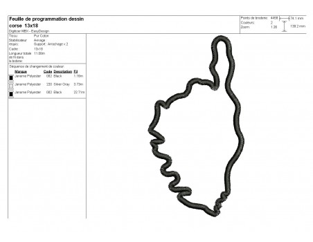 Motif de broderie machine Corse