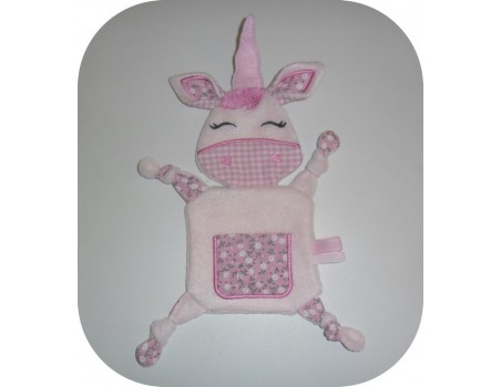 Motif de broderie machine doudou  licorne  ITH