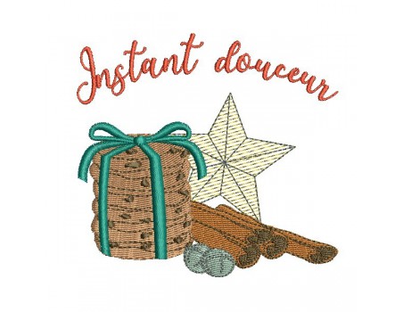 Instant download machine embroidery design Christmas hat and cookies