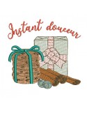 Instant download machine embroidery design Christmas gift package and cookies