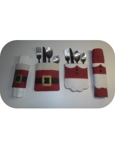 motif de broderie machine étui porte couverts Père Noël  ITH