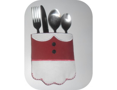 Instant download  machine embroidery design  santa claus cutlery holder  ITH