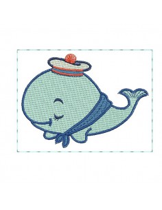 Motif de broderie machine baleine
