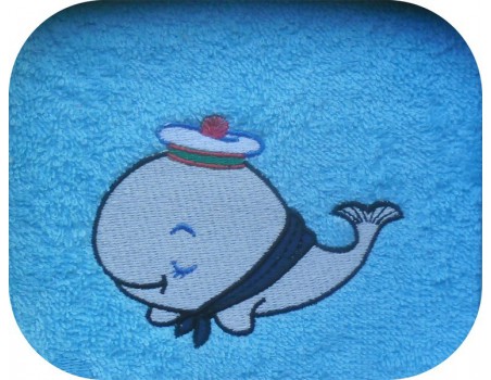 Motif de broderie machine baleine