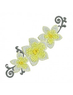 Motif de broderie machine fleurs de frangipanier