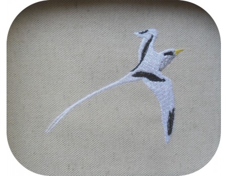 Motif de broderie machine oiseau paille en queue