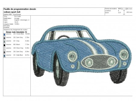 Instant download machine embroidery English sports car 