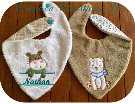 Motif de broderie machine ourson appliqué