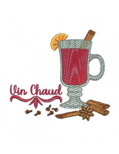 Motif de broderie machine vin chaud