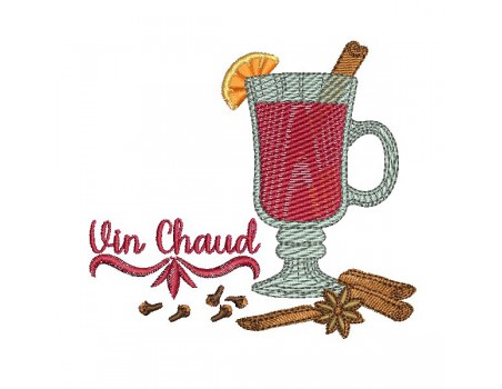 Motif de broderie machine vin chaud