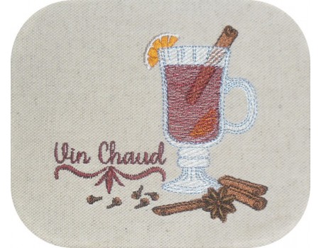 Motif de broderie machine vin chaud