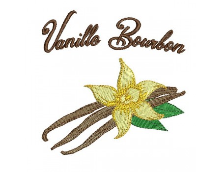 Motif de broderie machine vanille Bourbon