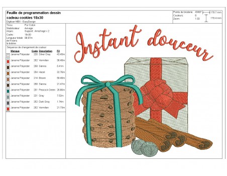 Instant download machine embroidery design Christmas gift package and cookies