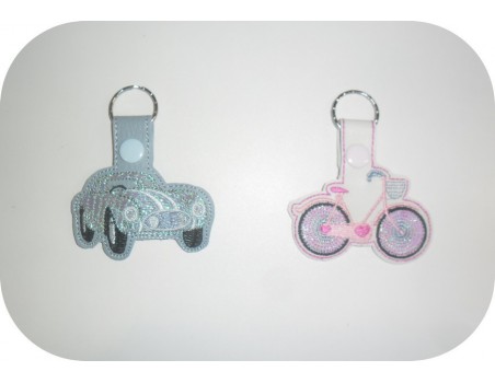 Instant download machine embroidery design car mylar keychains ith