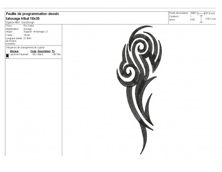 Instant download machine embroidery tribal tattoo