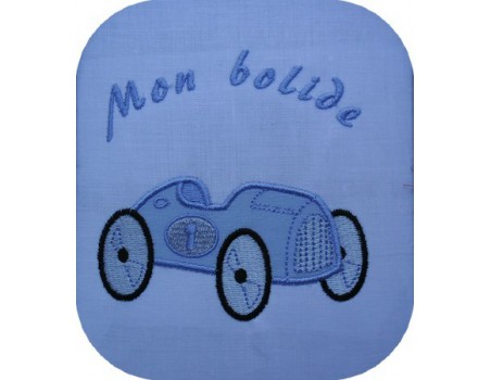 Motif de broderie appliqué roadster