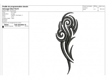 Instant download machine embroidery tribal tattoo