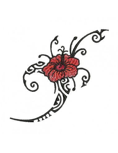 Instant download  machine embroidery design hibiscus tattoo tribal