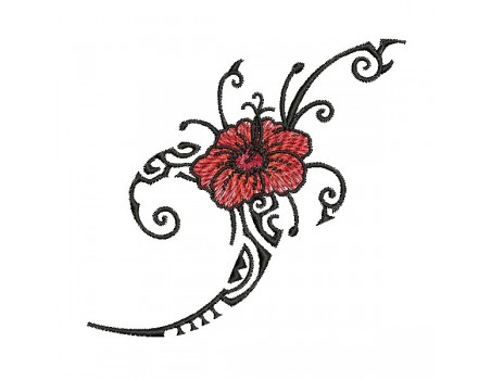 Instant download  machine embroidery design hibiscus tattoo tribal