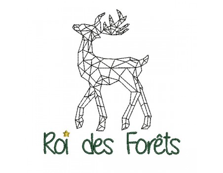 Motif de broderie machine Cerf roi de la forêt