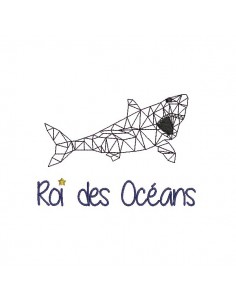 Motif de broderie machine Requin roi des océans
