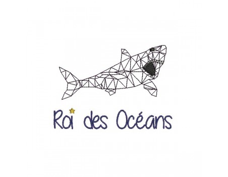 Motif de broderie machine Requin roi des océans