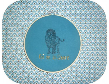 Motif de broderie machine Lion roi de la savane