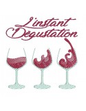 Instant download machine embroidery design wine tasting