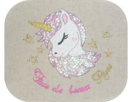 Instant download machine embroidery design  Unicorn heart