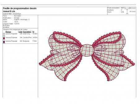 Motif de broderie machine noeud