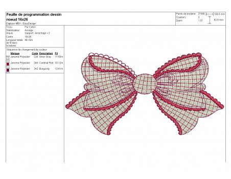 Motif de broderie machine noeud