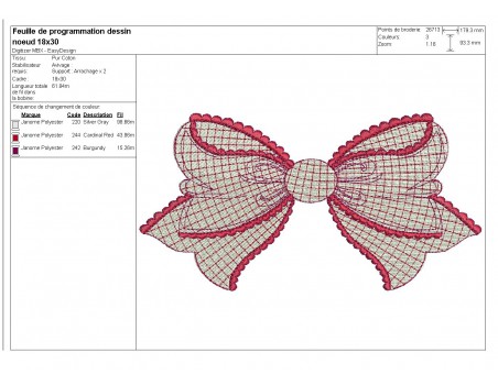 Motif de broderie machine noeud