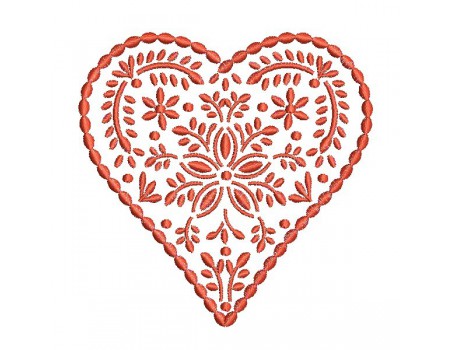 Motif de broderie machine coeur Alsace