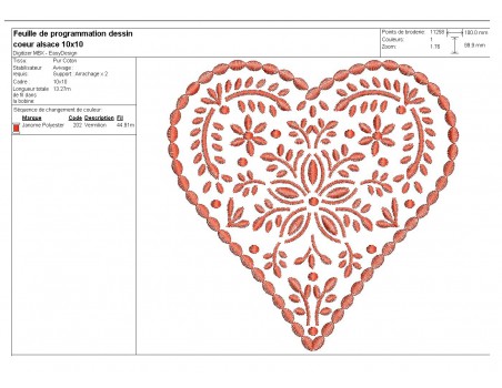 Instand download Embroidery design machine Decorative  heart