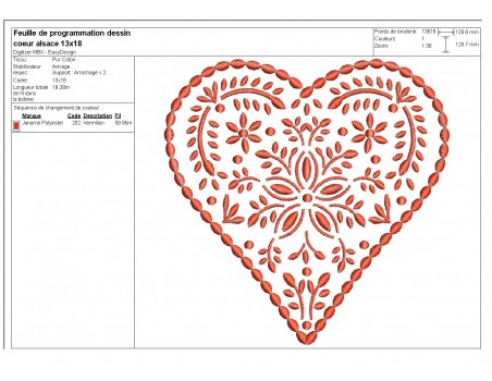 Instand download Embroidery design machine Decorative  heart