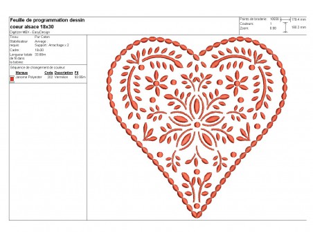 Instand download Embroidery design machine Decorative  heart